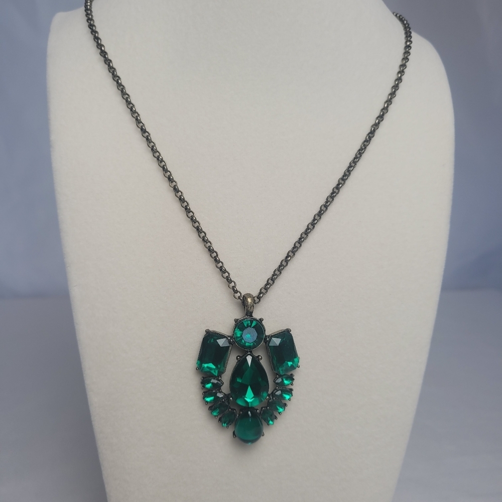 J.Crew Emerald Green Rhinestone Necklace